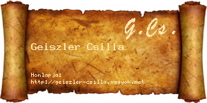 Geiszler Csilla névjegykártya